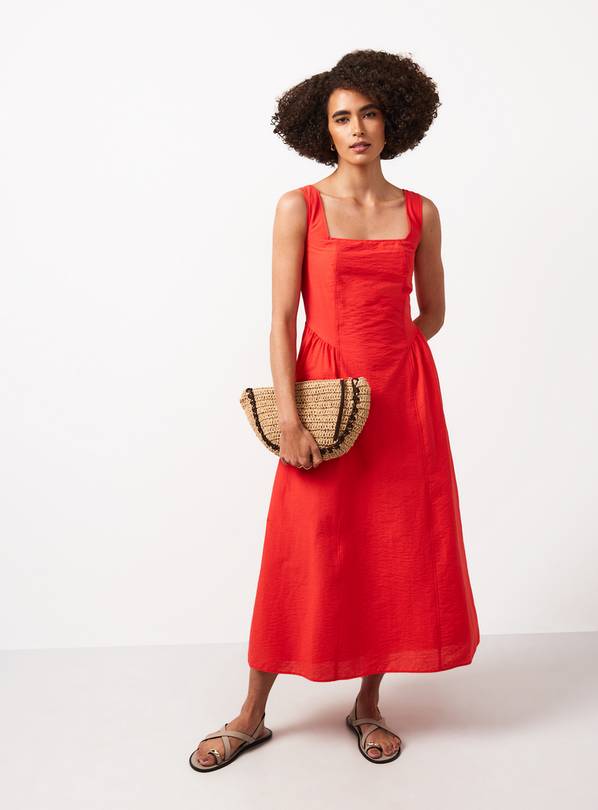 Red Midi Tennis Dress 22